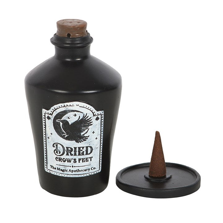 Dried crows feet incense cone holder