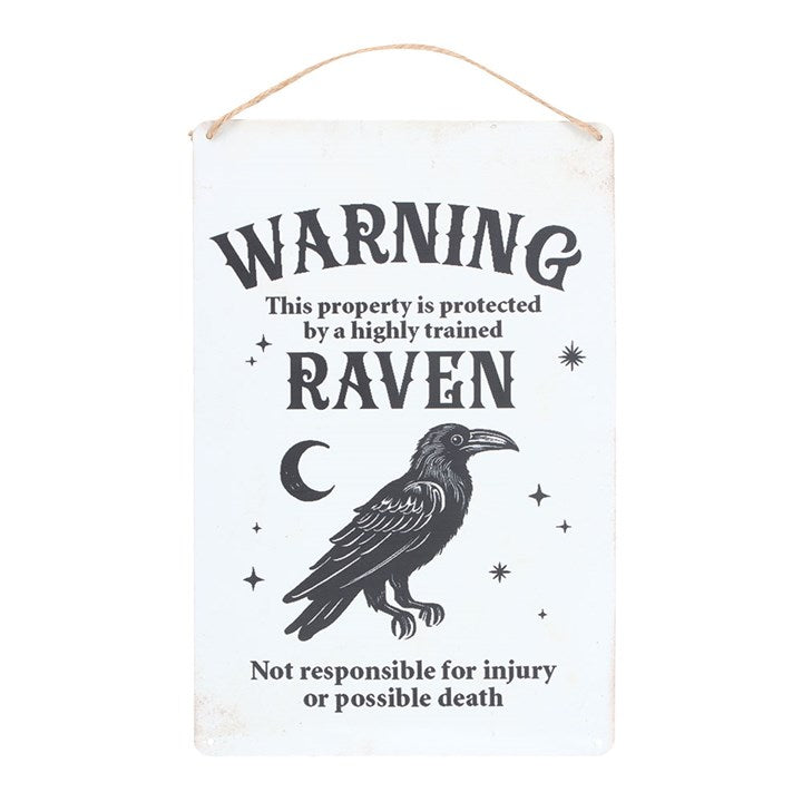 Protected by a raven hanging sign