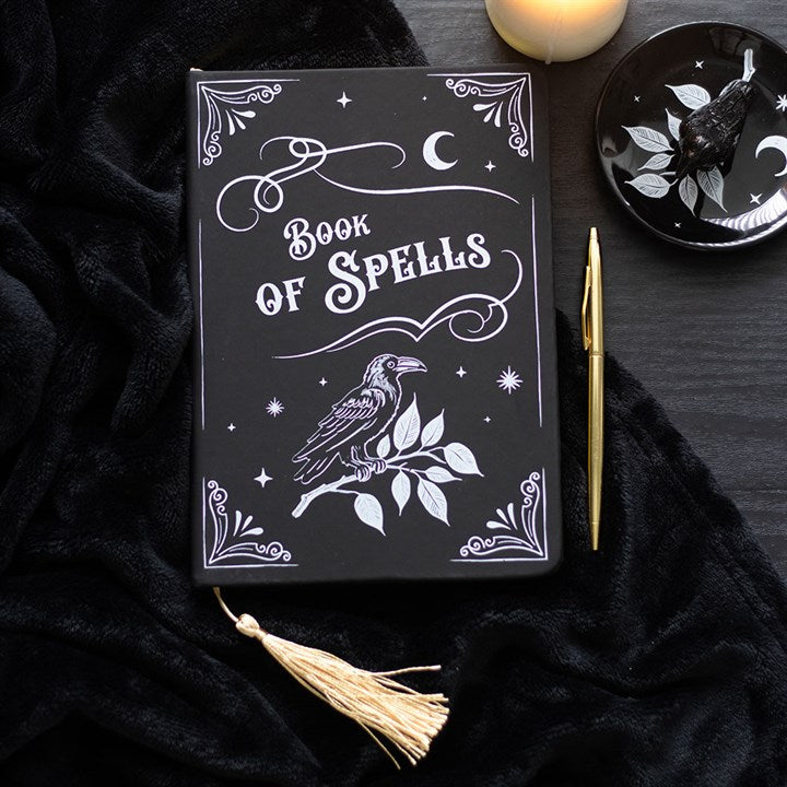Mystic Raven Book Of Spells A5 Notebook